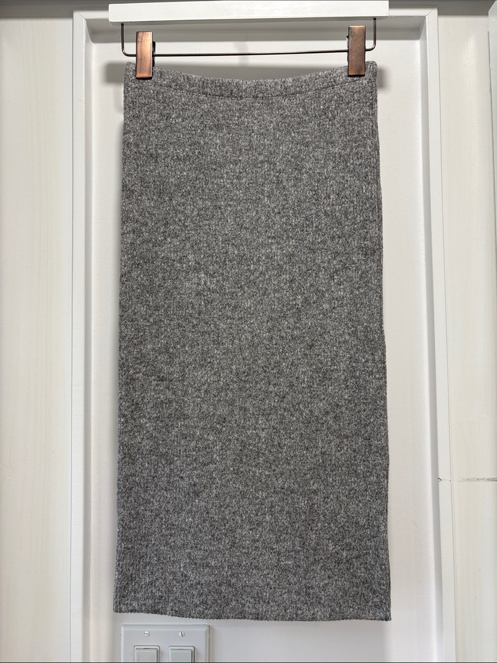 Express Gray Ribbed Soft Knit Pull On Pencil Skirt Size XS